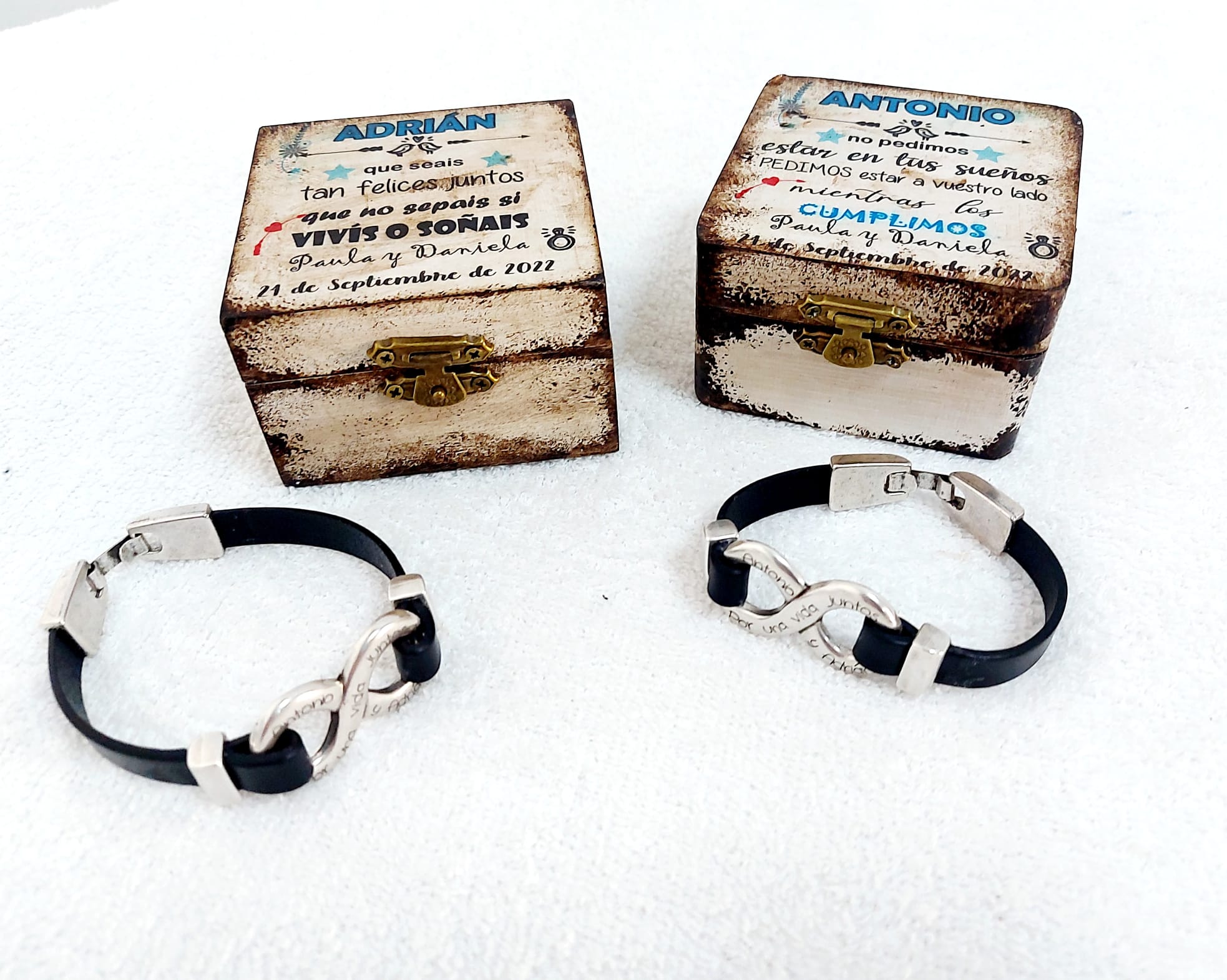 Pack 2 Pulsera infinito en caja de madera - Imagen 8