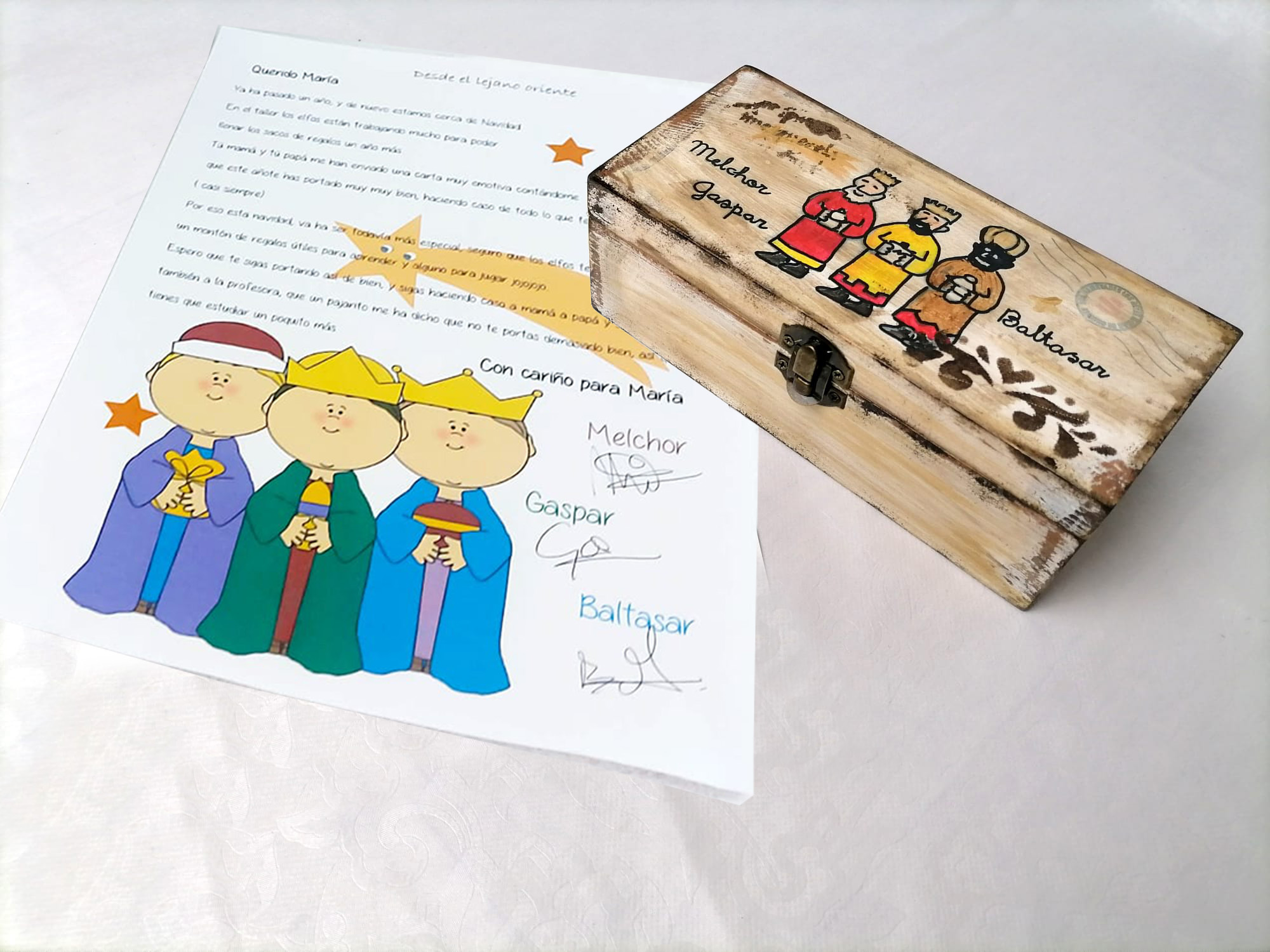 Carta Reyes Magos en caja de madera mod. 1 - Imagen 2