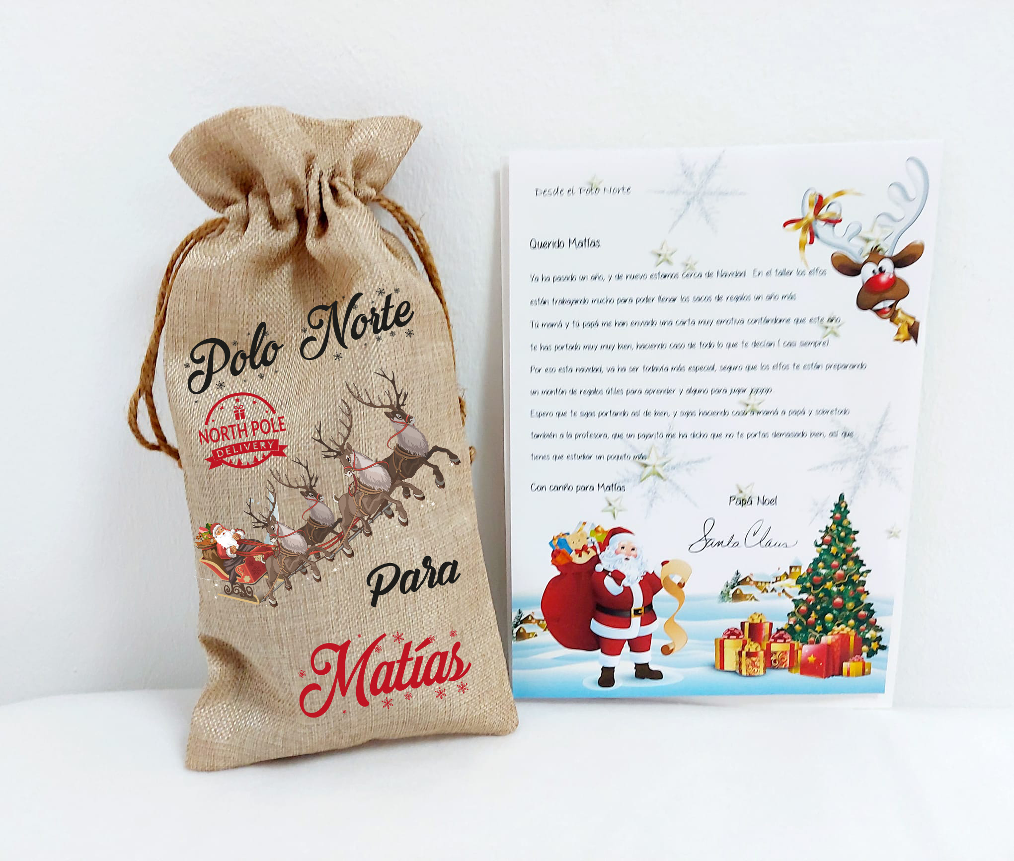 Carta Papá Noel en bolsa mod. 2