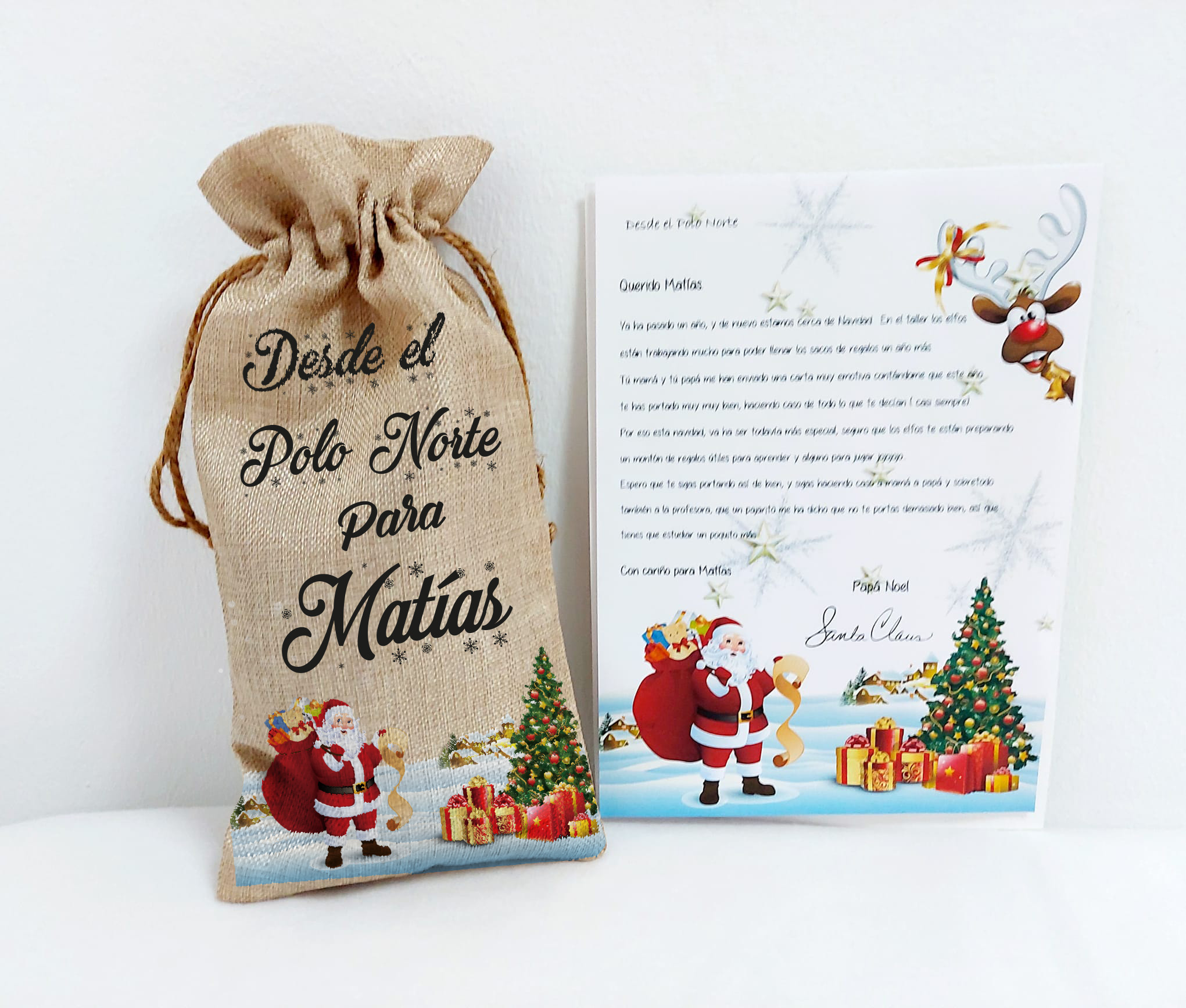 Carta Papá Noel en bolsa mod.1