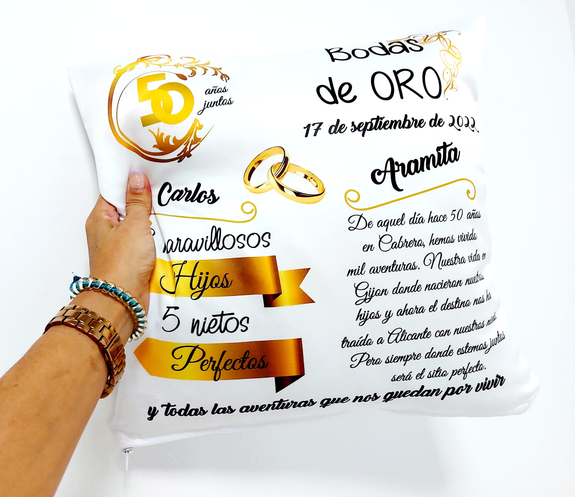 Cojín bodas de ORO