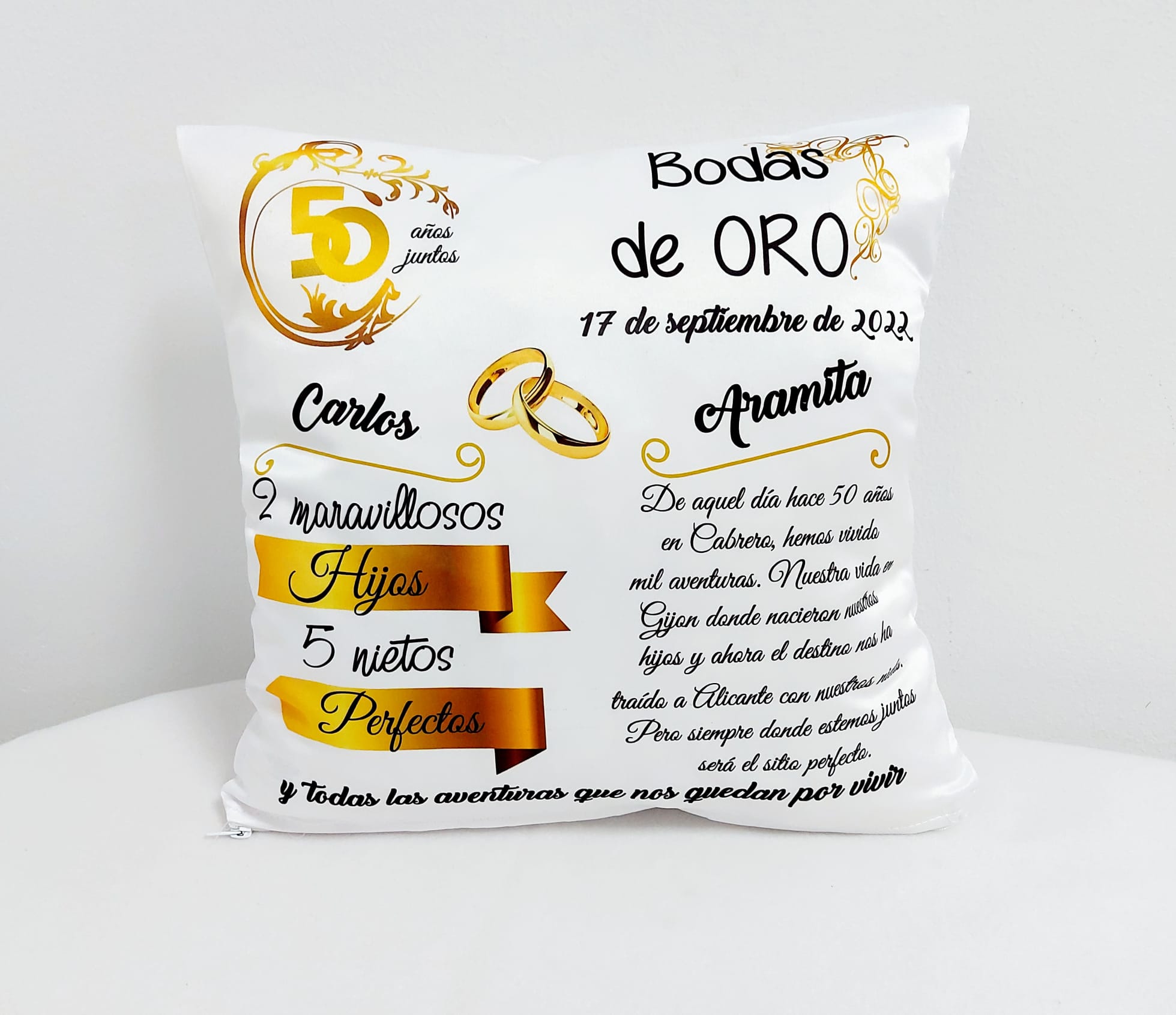 Cojín bodas de ORO - Imagen 2