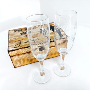 Set cava + caja madera