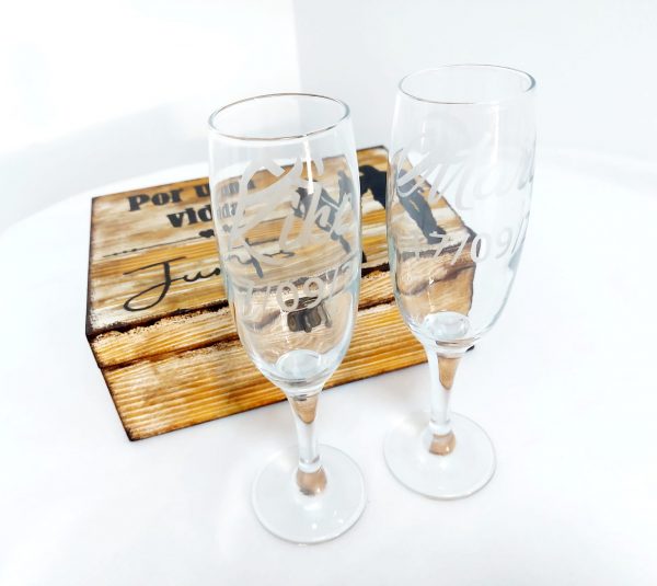 Set cava + caja madera