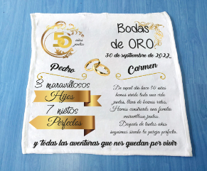 Manta peluche bodas de ORO