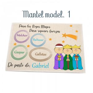 Mantel lino Reyes Magos mod.1