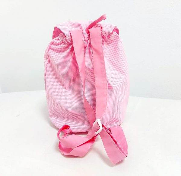 Mochila tela cuadritos rosa - Imagen 3