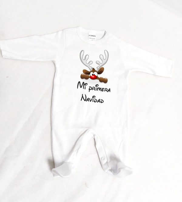 Pelele pijama Mi primera navidad. Reno