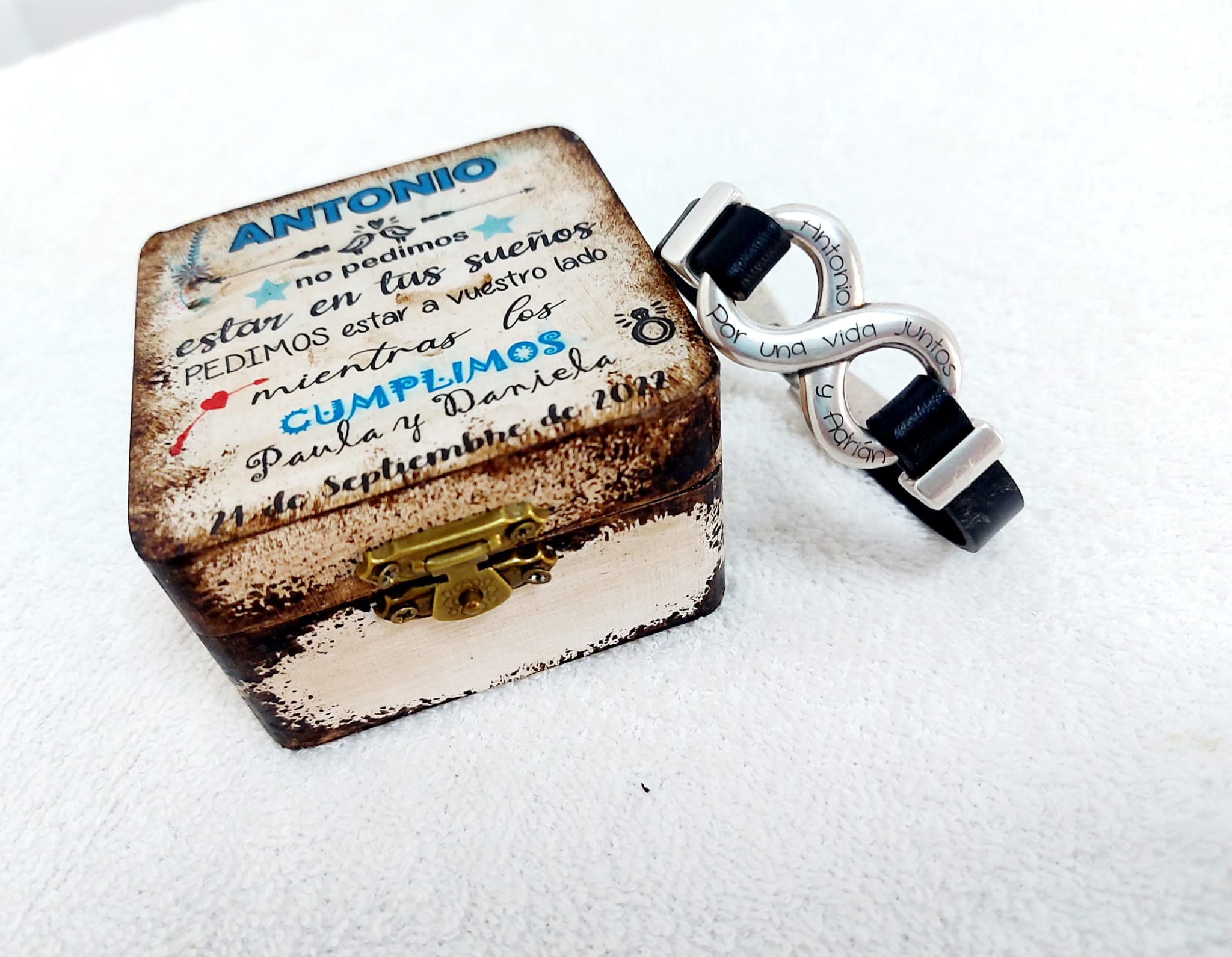 Pack 2 Pulsera infinito en caja de madera - Imagen 9