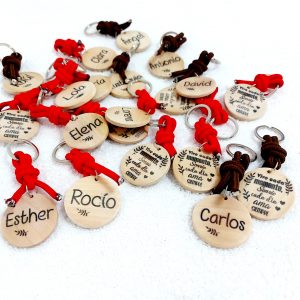 Llavero rodaja madera (min 10 und.)