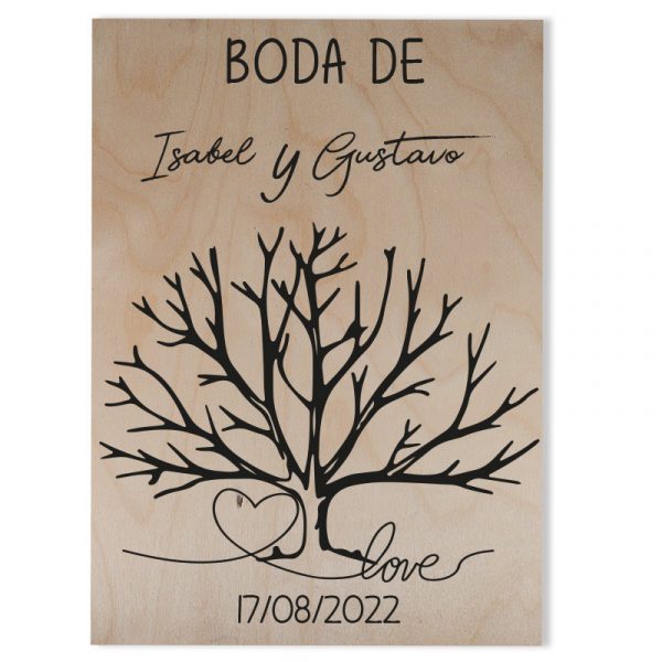 Árbol huellas madera