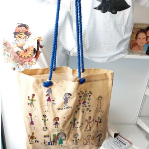 Bolso cuerdas dibujo alumnos