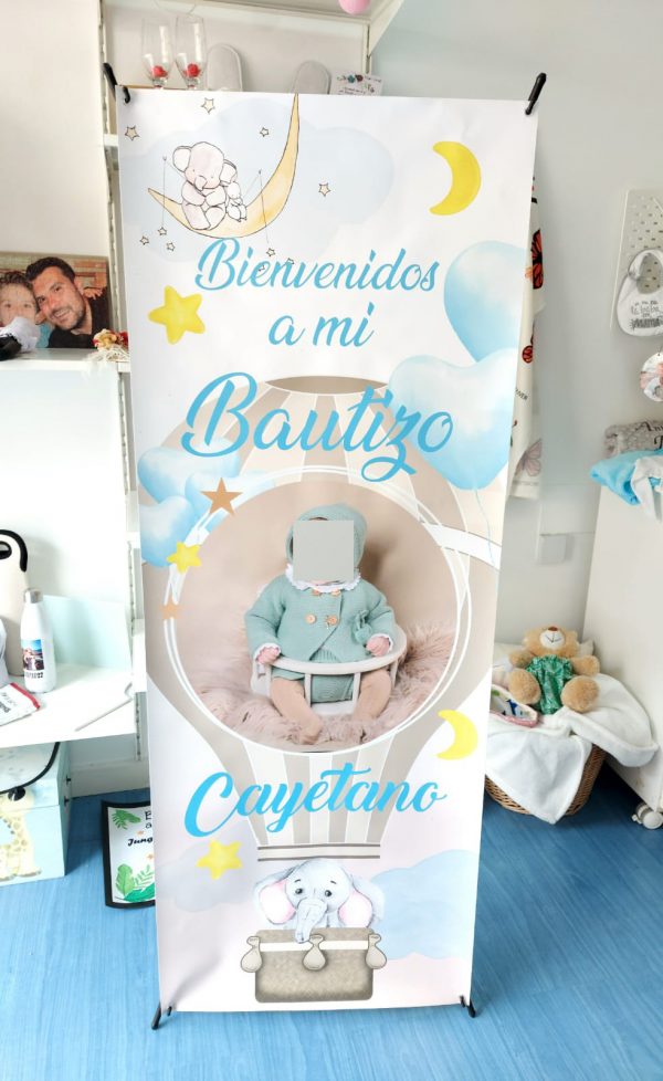 Banner X bautizo globo
