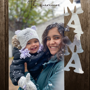 Porta fotos madera Mamá lateral
