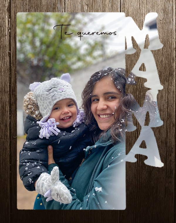 Porta fotos madera Mamá lateral