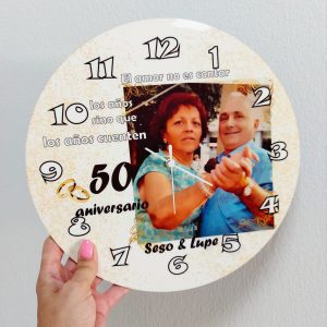 reloj de madera aniversario