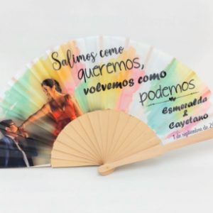 abanico foto boda colores