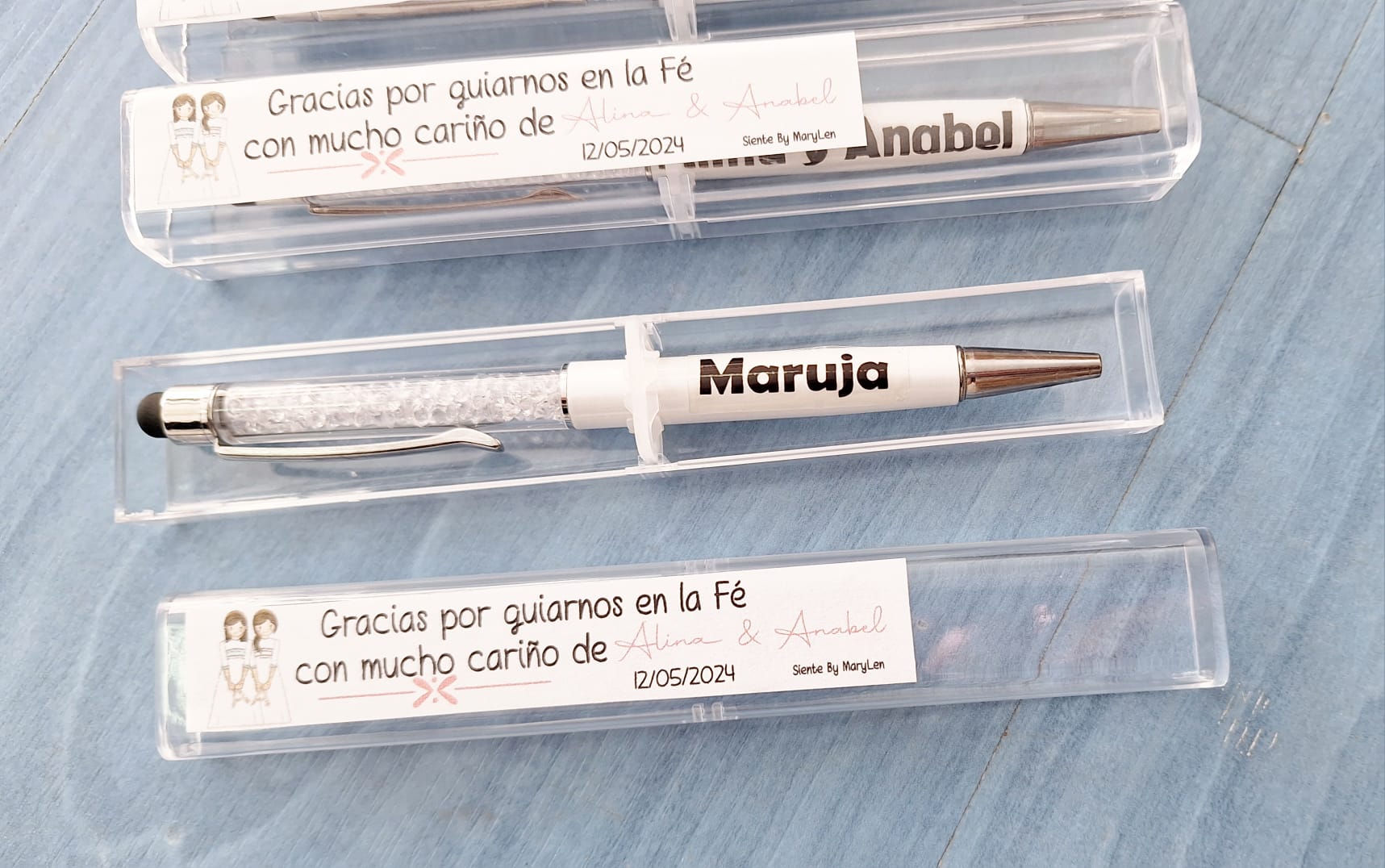 Bolígrafo pedreria blanca - Imagen 3