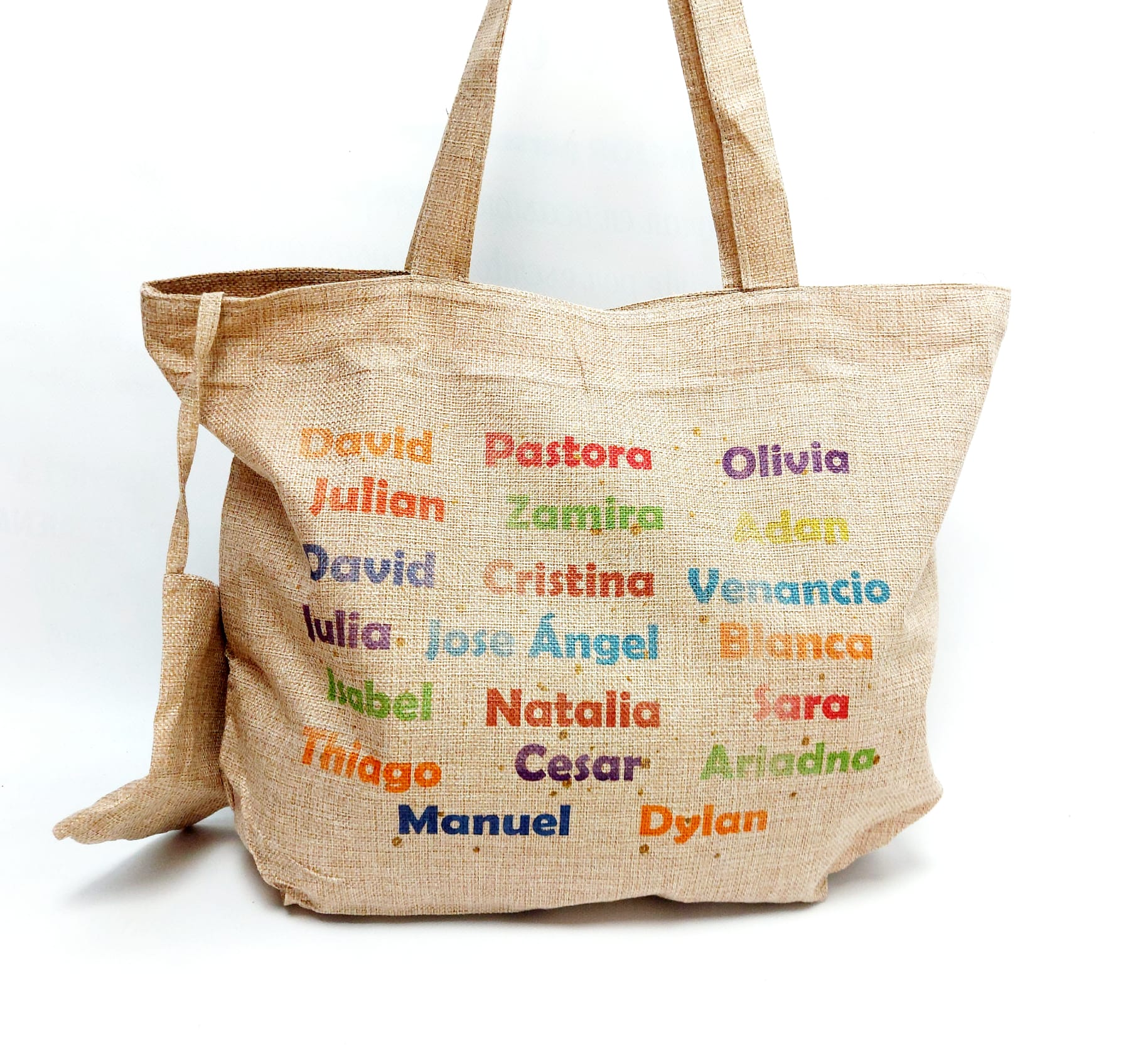 Bolso lino con neceser. Nunca pierdas la sonrisa - Imagen 2