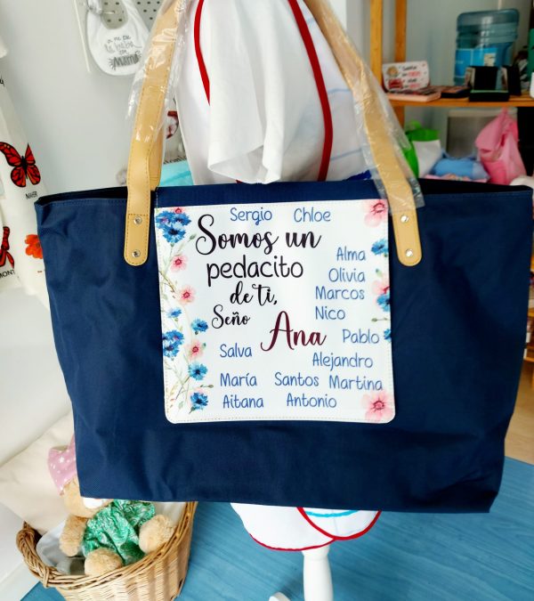 Bolso Mediterráneo somos un pedacito de ti, tonos azul