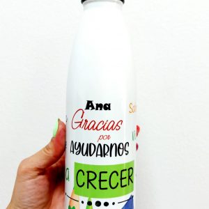 Botella gracias por enseñarnos a crecer