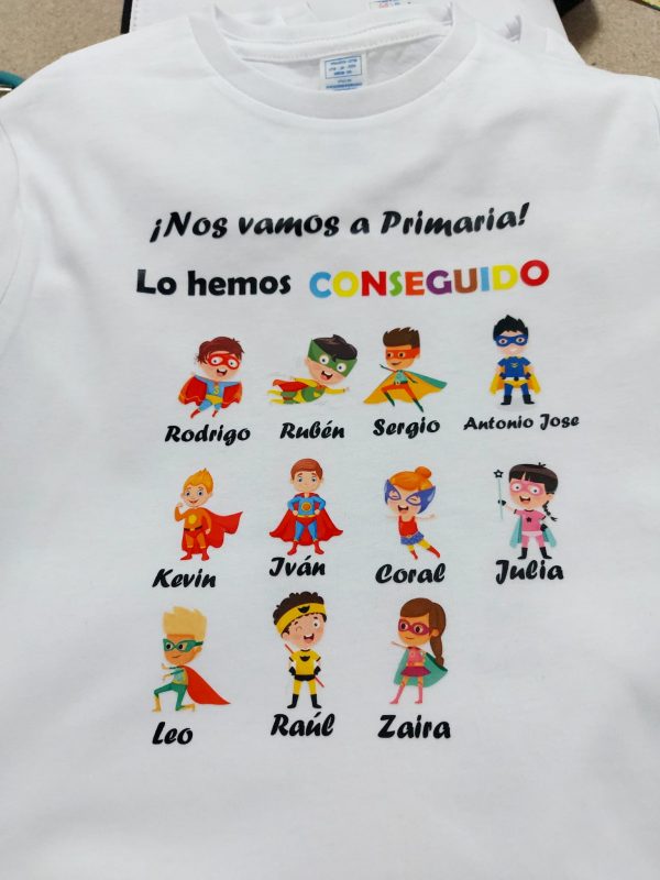 Camisetas fin de curso, (min 10 unid)
