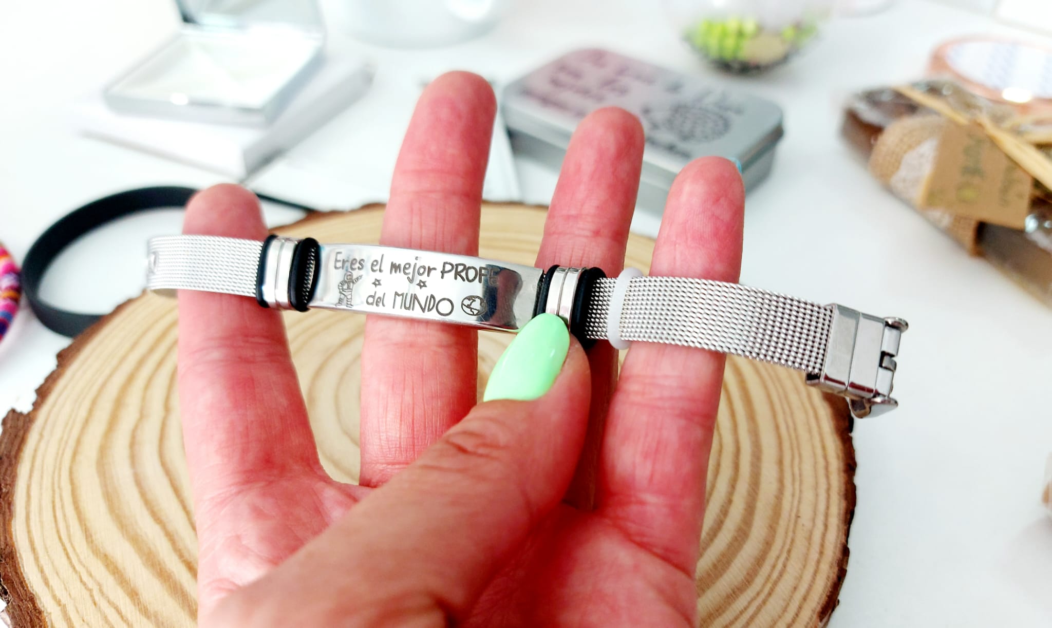 Pulsera malla el mejor profe del mundo - Imagen 2