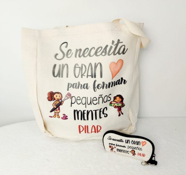Bolsa + portagafas lino. Se necesita un gran...