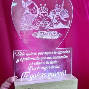 Lámpara corazon foto láser