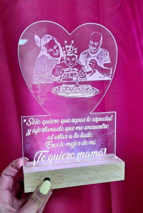 Lámpara corazon foto láser