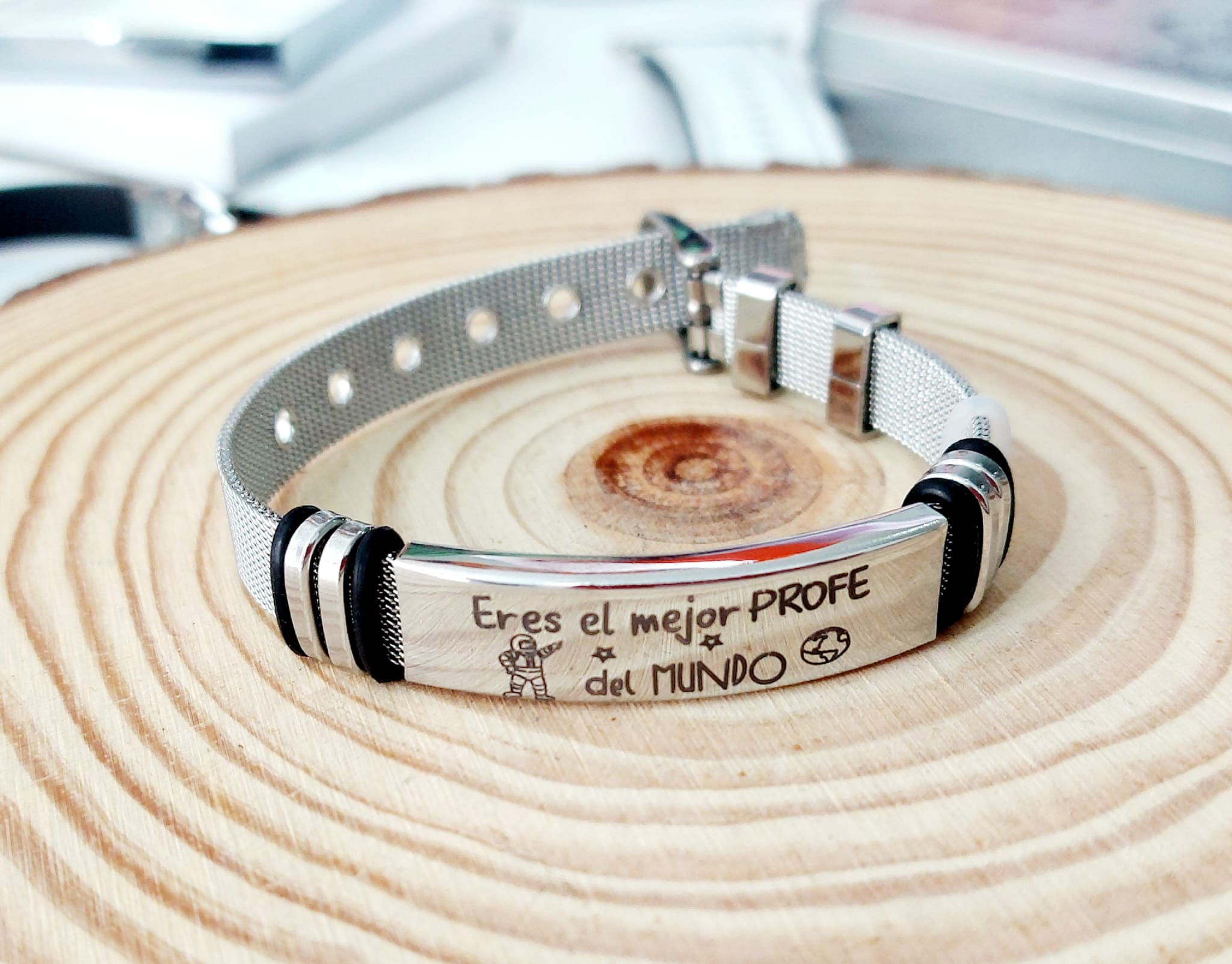 Pulsera malla el mejor profe del mundo