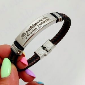 Pulsera cuero trenzado mi padrino
