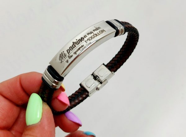 Pulsera cuero trenzado mi padrino