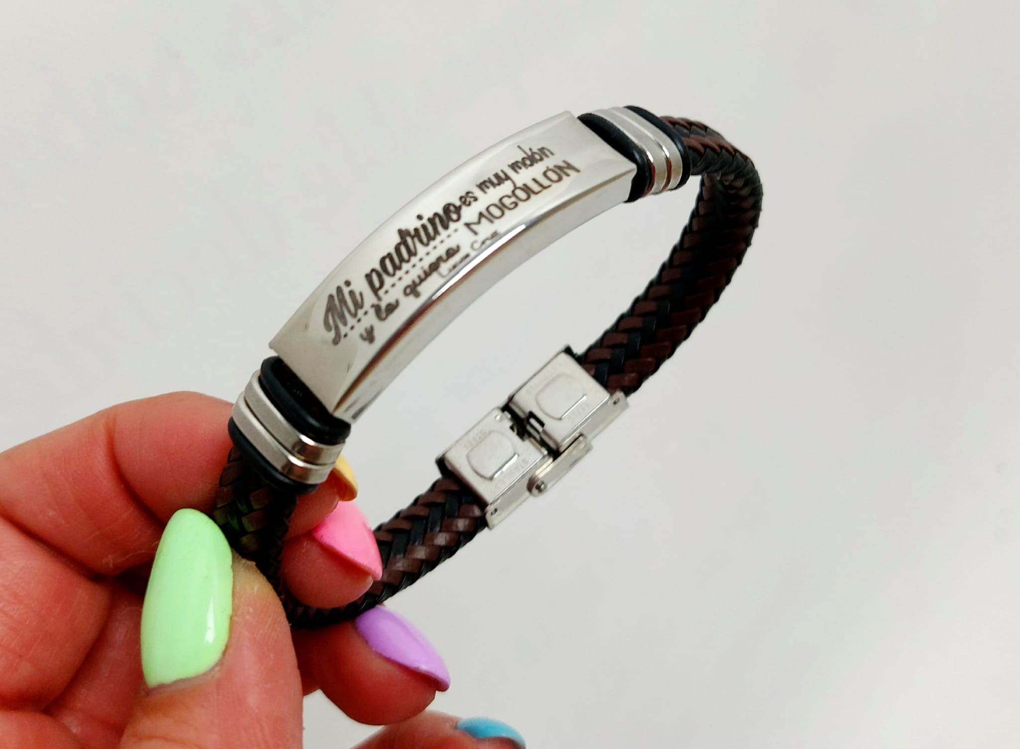 Pulsera cuero trenzado mi padrino