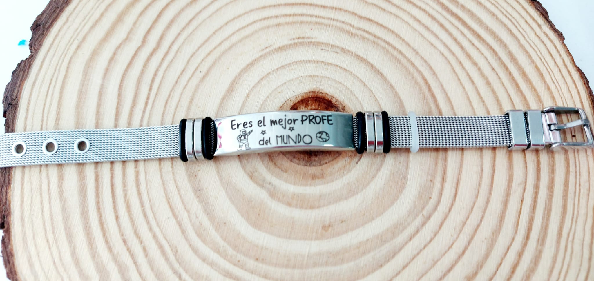 Pulsera malla el mejor profe del mundo - Imagen 3