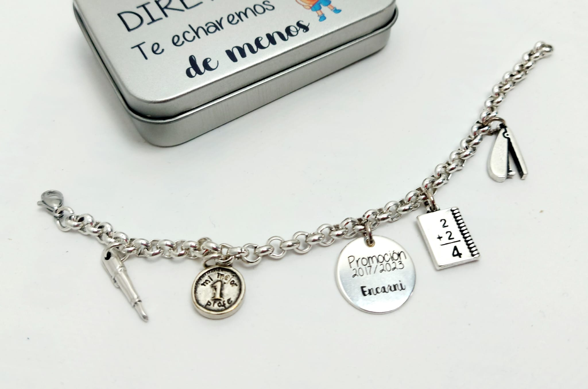 Pulsera abalorios + chapa grabada - Imagen 3