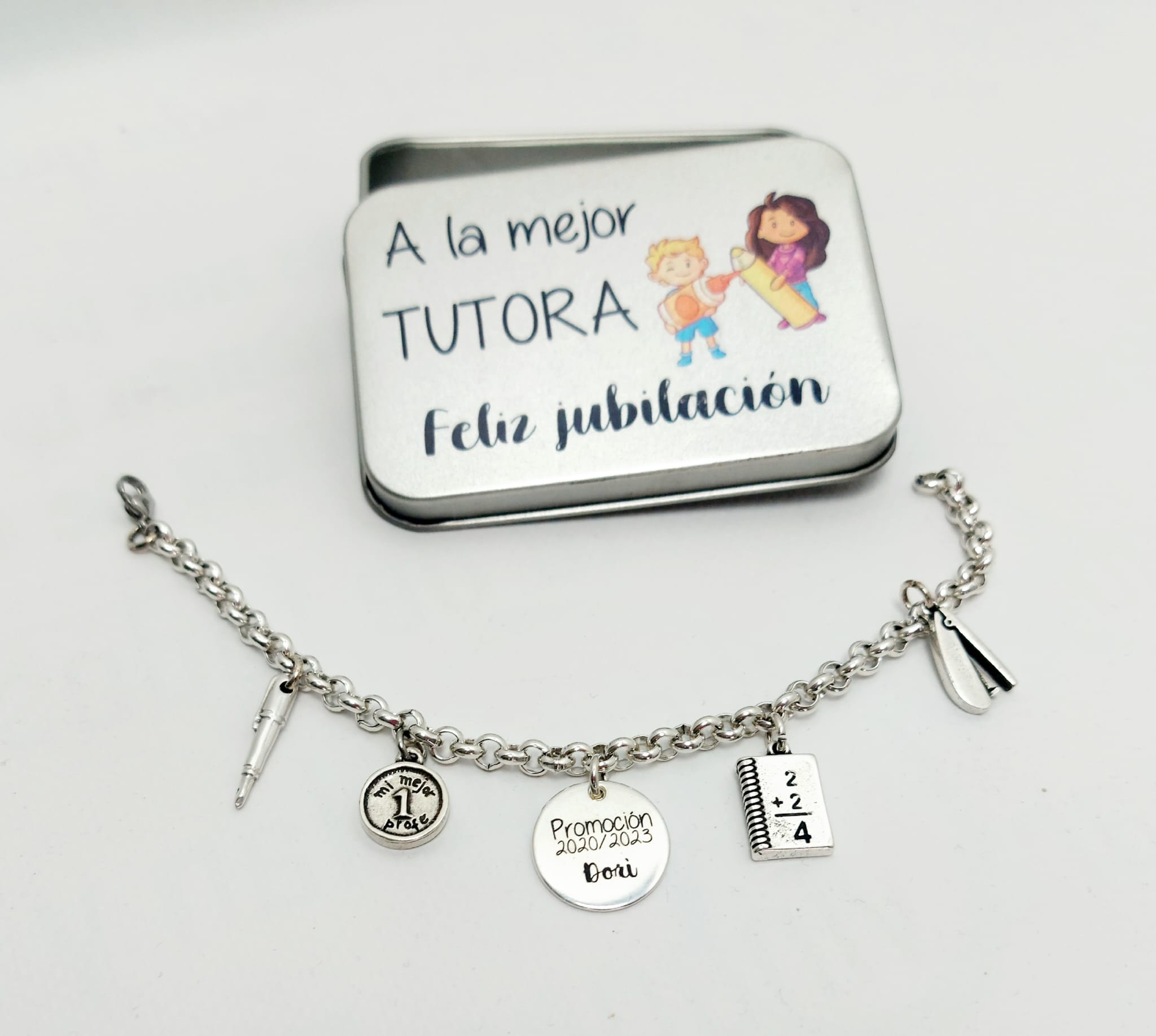 Pulsera abalorios + chapa grabada - Imagen 2