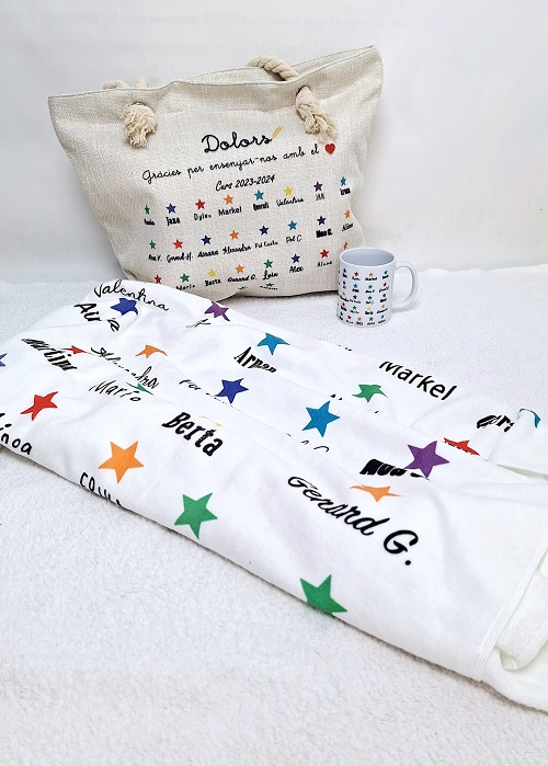 set bolso, taza y toalla