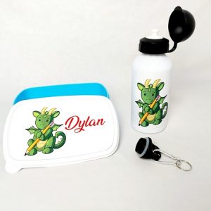 fiambrera y botella dino
