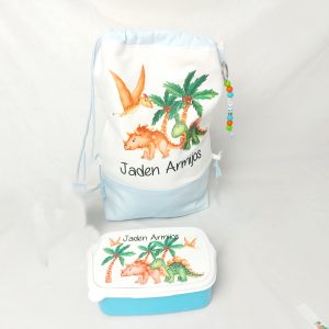 Mochila + fiambrera Dinosaurios libres