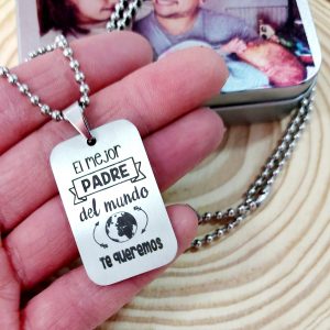 Colgante mejor padre del mundo. Acero