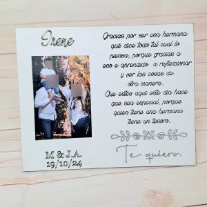 Portafotos madera grabado a láser +foto