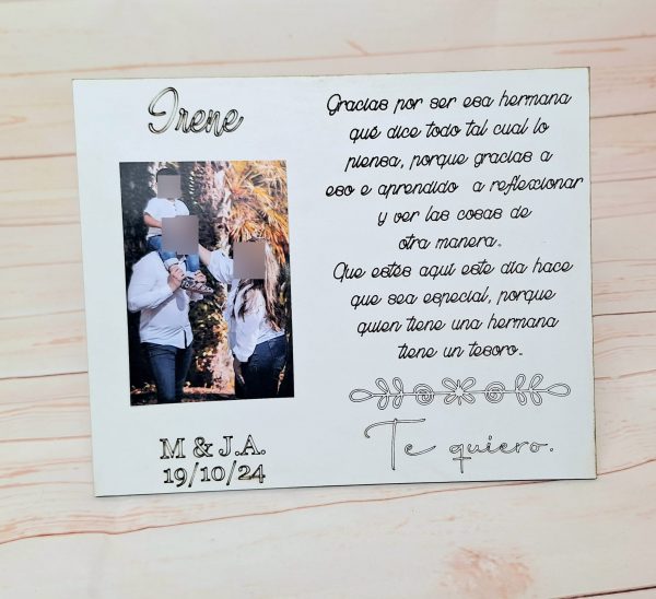Portafotos madera grabado a láser +foto