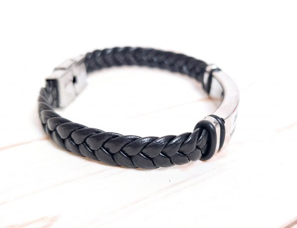 pulsera hombre cuero trenzado - Imagen 2