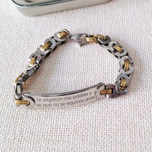 Pulsera esclava original, acero playa y dorado
