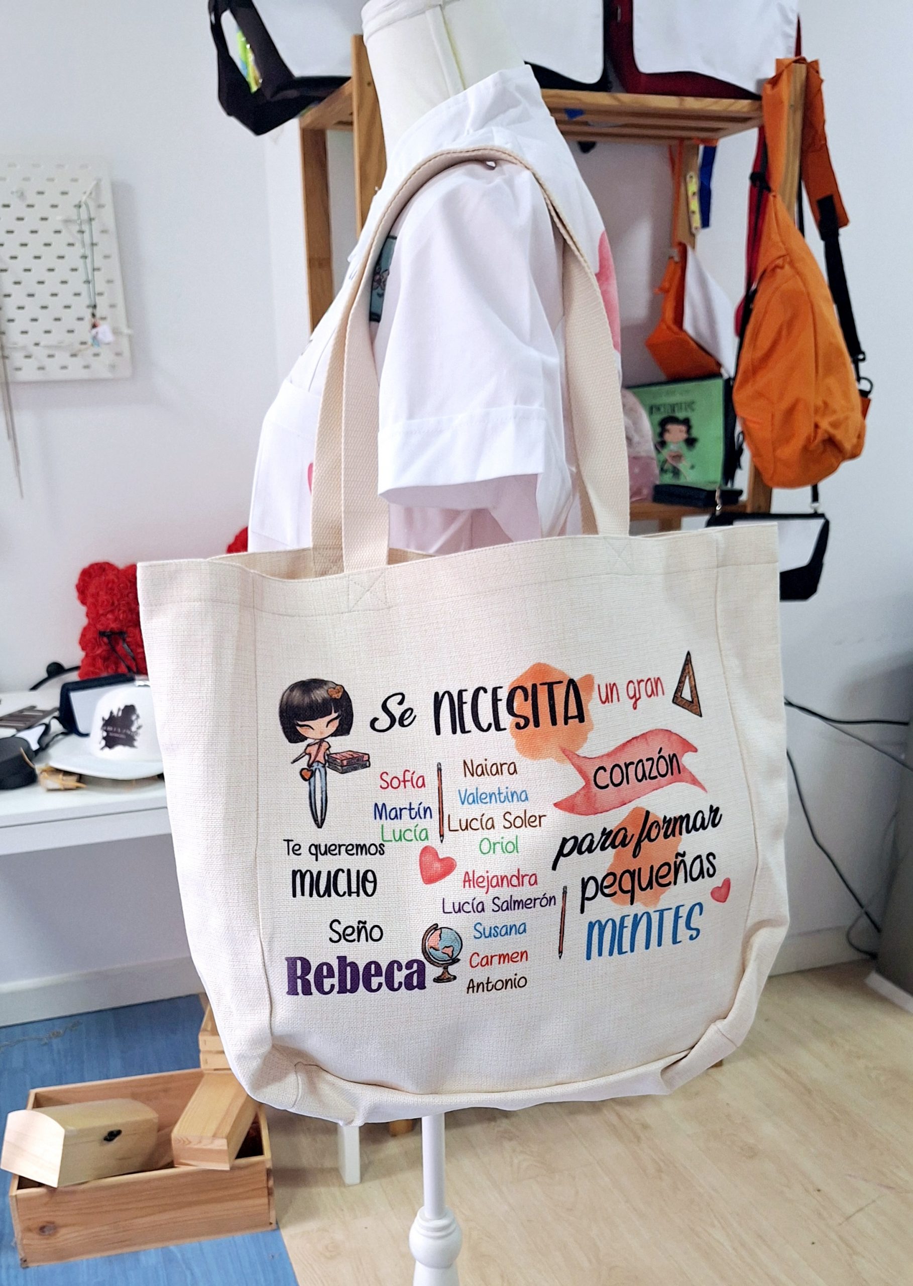 Bolsa lino pequeñas mentes