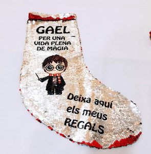 calcetin lentejuelas navidad