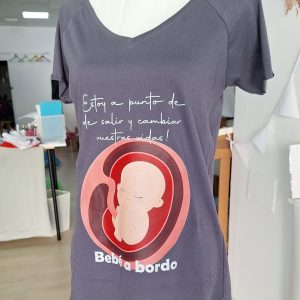 camiseta bebé a bordo útero