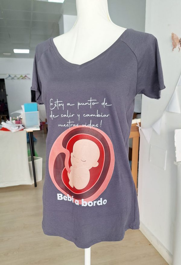 camiseta bebé a bordo útero