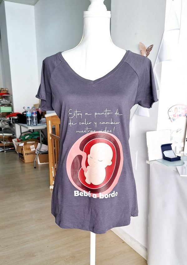 camiseta bebé a bordo útero - Imagen 2